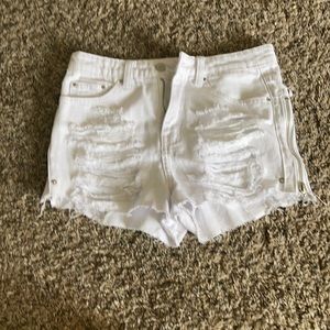 White jean shorts